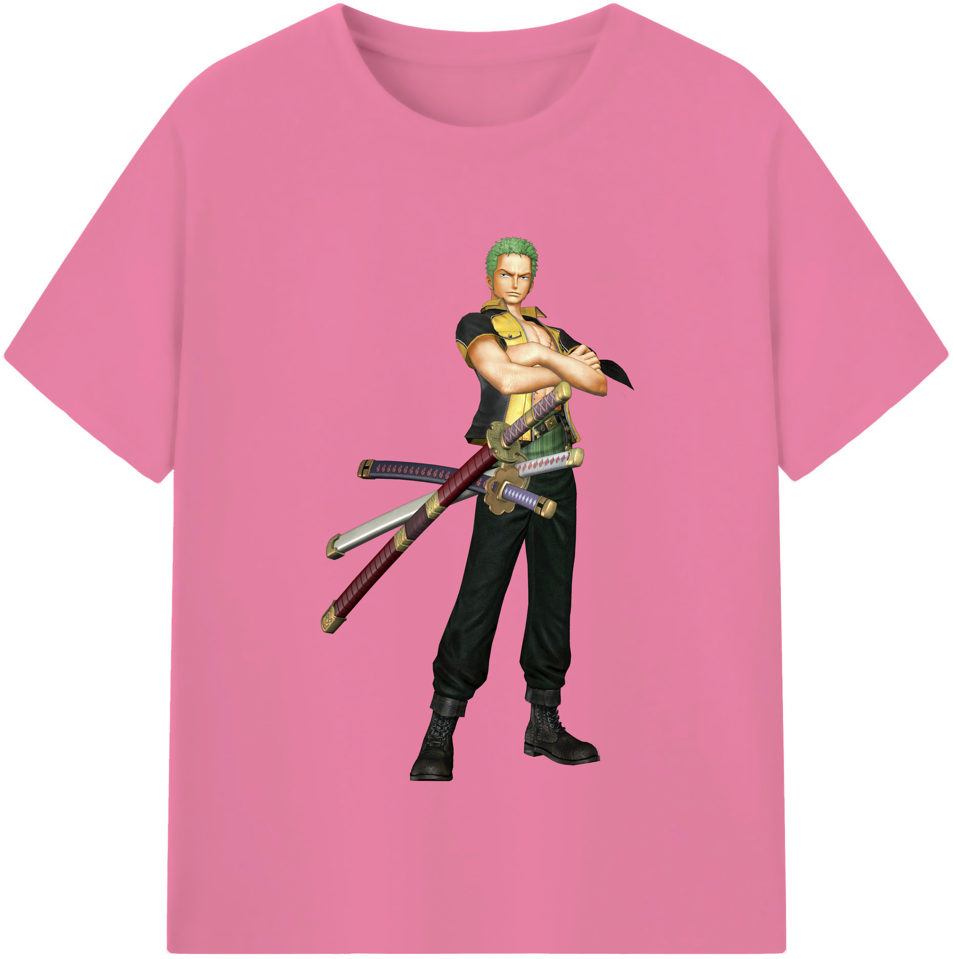 ワンピース ロロノア・ゾロ ONE PIECE Roronoa Zoro 綿100％半袖Tシャツ（フロントプリント）